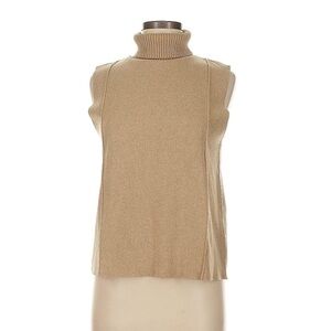 Zara Sleeveless Tan Turtleneck Sweater